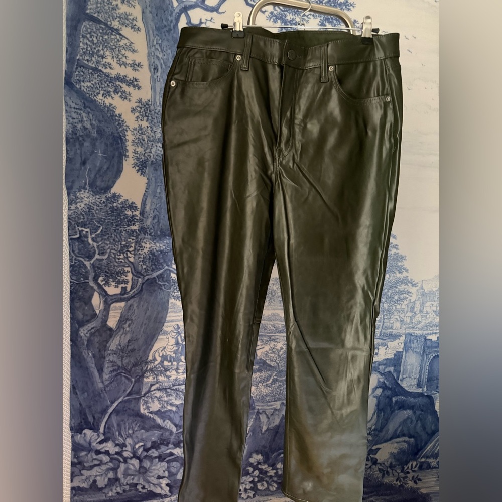 GAP Forest Green Faux Leather Jeans